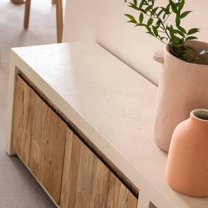 Mueble TV Vandana Mira Stellar con 2 puertas y 1 estante en madera efecto hormigón y madera reciclada - Product Image 6