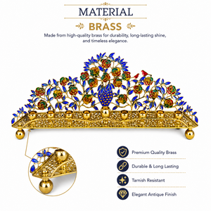 New Vision Wholesale Handmade Floral Hanukkah Menorah Brass Candle Holder Colorful Enamel <b>Flower</b> Design Judaica Holiday - Product Image 3