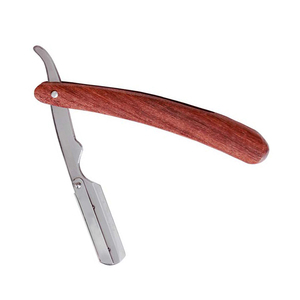 Navaja de Afeitar para Depilación Fabricada Directamente en Fábrica, con Logotipo Personalizado, Navaja Recta de Acero Inoxidable con Hoja Abierta de Madera, Navaja de Barbero - Product Image 2
