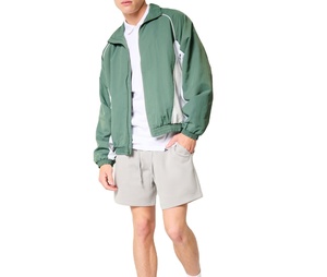 Chaqueta cortavientos ligera Vintage de alta calidad hecha a medida para hombre con cuello levantado cierre de cremallera otoño ColorBlock a prueba de viento - Product Image 3
