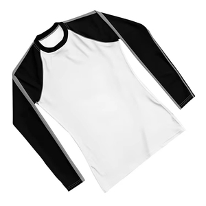 <b>Men's</b> Full Sleeve Rash Guard White Black Color Blocked Quick Dry Nylon Polyester UPF50+ Anti-Bacterial Swim <b>Shirt</b> for Adults - Product Image 4