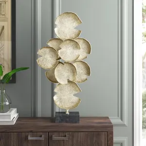 Sculpture décorative en fer artisanale, décoration moderne de luxe pour la maison, sculpture artistique en aluminium plaqué or, décoration élégante - Product Image 4