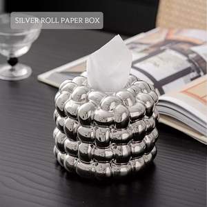 Caja de pañuelos de diseño de lujo, cuadrada, de metal y acero, decorativa para accesorios de baño, hogar y hotel. - Product Image 5