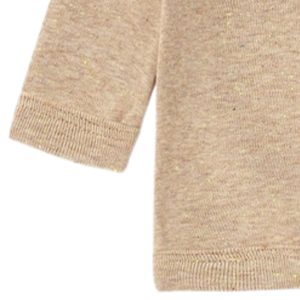 Cardigan bébé en coton beige mélangé, léger, doux, à manches longues, boutonné devant, pour nouveau-né. - Product Image 3