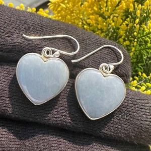 Boucles d'oreilles pendantes en opale bleue Owyhee, argent sterling 925, bijoux en pierres précieuses naturelles, cadeau pour femme - Product Image 6