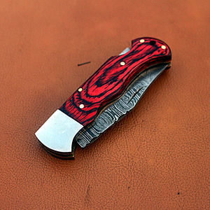 Cuchillo Plegable de Acero de Damasco Hecho a Mano, Cuchillo de Bolsillo, Cuchillo para Acampar al Aire Libre, Cuchillo Plegable de Damasco Personalizado - Product Image 4