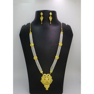 Bijoux antiques indiens plaqué or à la mode en laiton pur bijoux de mariage de mariée indiens ensemble de colliers de haute qualité - Product Image 3