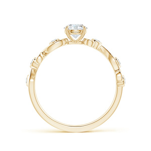 Bague de fiançailles vintage avec diamant de laboratoire taille ronde certifié IGI, plaqué rhodium, or 10K 14K 18K, argent sterling 925 935 - Product Image 3
