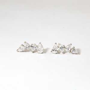 Boucles d'oreilles pour femmes en or massif 10K 14K 18K, serties de diamants de laboratoire taille poire 0,41 carat, pureté E, clarté VVS, fabrication artisanale. - Product Image 2
