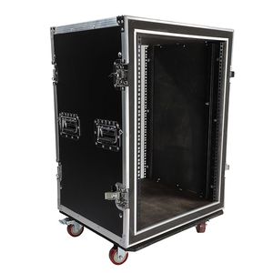 Armadio per Attrezzatura DJ a Doppio Strato 19'' 16U Nero e Argento con Doppia Porta - per Borse e Custodie per Strumenti - Product Image 5