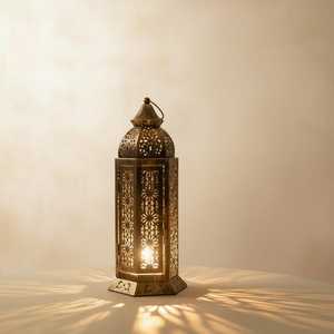 Moroccan Lantern <b>Candle</b> Holder Vintage Bronze Metal Lamp Hanging Tea Light Centerpiece Bohemian Home Decor Small Medium <b>Large</b> - Product Image 1