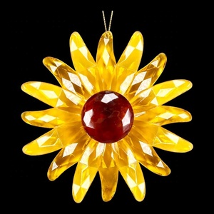 Adorno de Girasol Acrílico Transparente de Alta Calidad para Decoración Navideña de Año Nuevo, Color Dorado Amarillento Marrón, con Recubrimiento Iridiscente - Product Image 2