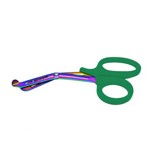 Ciseaux EMT 7,25 pouces, lames arc-en-ciel avec manche vert, acier inoxydable allemand, ciseaux utilitaires EMT, bandage de traumatologie d'urgence - Product Image 4