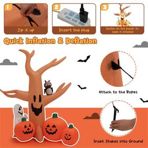 8 Foot Halloween <b>Inflatable</b> Pumpkin Outdoor Holiday Yard Decorations for Festive Decor - Product Image 4