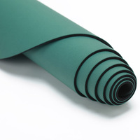 Matras Yoga PU Karet Alam Berukir Laser Khusus, Kepadatan Tinggi, Anti Selip, Tahan Keringat, Matras Yoga Kulit PU Pilates
