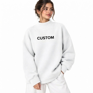 Oversized <b>Mock</b> Neck Women's Streetwear Top Relaxed Casual Sweatshirt Pullover Comfortable Long Sleeve Design Loose Modern - Product Image 3