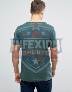 Camiseta de Manga Corta para Hombre, Cuello Redondo, Color Sólido, Corte Regular, Tejido Jersey Informal, 100% Algodón - Product Image 3