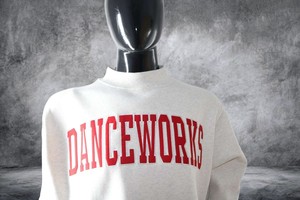 DANCE WORKS Winter 100% Cotton Pullover <b>Mock</b> <b>Neck</b> Sweatshirt with RED Applique Embroidery - Product Image 3