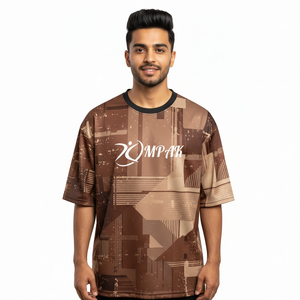 เสื้อยืดโอเวอร์ไซส์สไตล์คนเมืองสุดเทรนดี้ พิมพ์ลายแบบซับลิเมชั่น เสื้อผ้าลำลองผู้ชายทรงหลวมสไตล์สตรีทแวร์ - Product Image 1