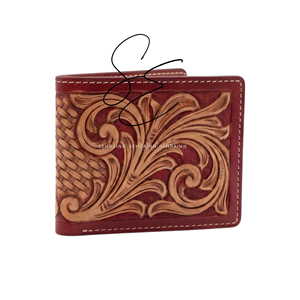 Cartera Bifold de Cuero Genuino para Hombre, Estilo Western Hecha a Mano, Tarjetero Delgado, Cartera Vaquera Vintage, Moda para Él - Product Image 1