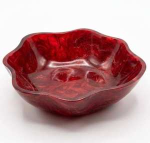 Handmade Resin Fruit Serving <b>Bowl</b> Decorative Wavy Edge Salad <b>Bowl</b> Premium Centerpiece <b>Bowl</b> <b>Snack</b> <b>Bowl</b> Dessert <b>Bowl</b> Modern Decor - Product Image 5