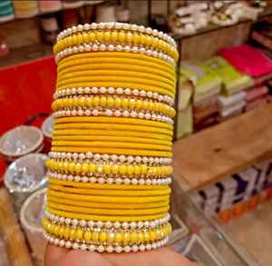 Wholesale High-grade <b>Indian</b> Style Geometric Churiya <b>Bangle</b> Set Wedding Latest Design <b>Silver</b> Plated Pearl Trendy Women's <b>Bangles</b> - Product Image 6