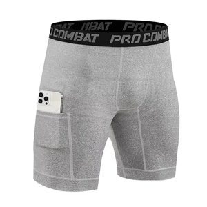 Men's <b>Compression</b> Shorts Pocket Drawstring Closure Knitted Fabric Print Design Quick Dry Sports <b>Underwear</b> Workout Yoga Briefs - Product Image 6