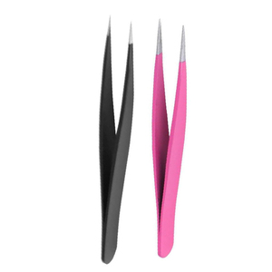 Pinzas de Precisión para Pestañas de Acero Inoxidable con Punta Suave, Herramienta de Belleza Negra y Rosa para Extensión de Pestañas, Moldeado de Cejas - Product Image 6