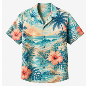 Servicio OEM, Camisetas de Playa para Hombre con Estampado por Sublimación, Venta al por Mayor, Camisetas de Playa para Hombre de Tela Ligera y Cómoda con Mangas Cortas - Product Image 1