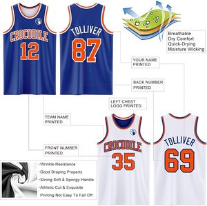 Camisetas de Baloncesto Reversibles Personalizadas para Hombres, Jóvenes, Niños y Niñas, Camisetas y Pantalones Cortos Deportivos Personalizados, Uniformes de Equipo con Estampado - Product Image 5