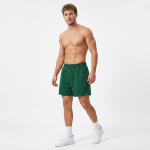 Pantalones Cortos Bermuda de Algodón Verde Sólido para Hombre, Cintura Media, Cordón Ajustable, Logotipo Frontal, Ropa Casual, Bolsillos, Tejido Transpirable, Bangladesh - Product Image 4