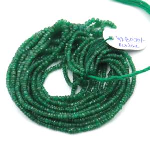 Cuentas redondas facetadas de esmeralda natural de grado AAA, muy vendidas, facetadas en forma de rondel de 3-5 mm, piedra preciosa para la fabricación de joyas, 16 pulgadas. - Product Image 2