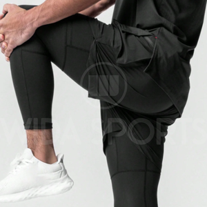Performance 2-in-1 Sports <b>Shorts</b> with <b>Compression</b> Leggings Breathable Eco-Friendly Bermuda <b>Shorts</b> for <b>Men</b>-Casual Pattern - Product Image 5
