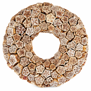 AQUA VRIKSHA Natural Mahogany Slice Wreath – Rustic <b>Wooden</b> Round <b>Wall</b> Hanging <b>Decoration</b> for Home, Farmhouse and Interior Décor - Product Image 3