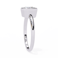 Bague de fiançailles en moissanite de laboratoire taille coussin, style solitaire avec bande diamantée, pour femme, cadeau de mariage