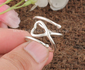 Bague en argent sterling 925 avec serti clos en forme de cœur, pour femme, bague géométrique épaisse en forme de cœur, bijoux fins d'esthétique rétro - Product Image 5