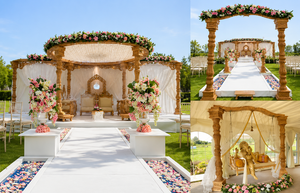 Elegant <b>Princess</b> Wedding Bollywood Mandap Imperial Wood Carved Wedding Mandap Outdoor Indian Wedding Avni Mandap Setup - Product Image 3