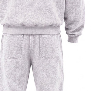 Chándal Unisex Gris con Capucha y Logotipo Estampado, Pantalones Largos con Cordón, Ropa Casual, 100% Algodón, Peso Medio - Product Image 3