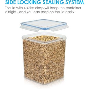 Large Food Storage Containers 5.2L / 175oz 4-Piece <b>Set</b> BPA-Free Plastic Airtight <b>Canisters</b> Lids for Flour Sugar Baking Supplies - Product Image 4