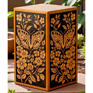 Elegant Wooden Funeral Urn with Natural Finish Keepsake urn Memorial Keepsake by AYAANS - Product Image 1