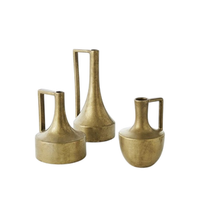 Ensemble de vases de table en bronze faits à la main, design rustique, décoration d'intérieur, vase moderne, décoration florale, décoration de fête - Product Image 4