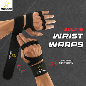 Guantes de Levantamiento de Pesas Ventilados, Guantes de Entrenamiento para Hombres y Mujeres con Muñequeras Integradas, Guantes de Gimnasio sin Dedos para Hombres - Product Image 2