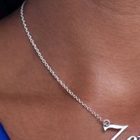 Collier Prénom Zeta Minimaliste Pendentif Script Chaîne Or Argent Personnalisé Bijou Sororité Grecque Cadeau Élégant Usage Quotidien