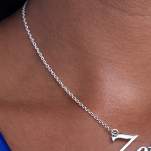 Zeta <b>Name</b> Necklace Minimalist Script Pendant <b>Chain</b> Gold Silver Personalized Greek Sorority Jewelry Gift Elegant Daily Wear - Product Image 3