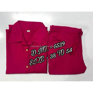 Beautiful Heavy Cotton Slub / Cotton Flex (खादी) Best Quality Fabric Cordset ( Short Length Shirt - 29”) With <b>Wooden</b> <b>Buttons</b> & L - Product Image 4