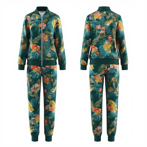 Conjunto Deportivo con Estampado de Hojas Tropicales para Mujer - Product Image 3