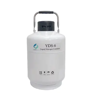 Tanque de nitrógeno líquido de 6 litros con monitor de nivel de nitrógeno líquido para banco de esperma de FIV, OEM,