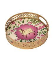Ensemble de 2 pots à fleurs en fil métallique plaqué or, design Art Déco, avec poignée, artisanat en métal, décoration Ramadan