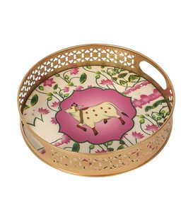 En gros, ensemble de plateaux et pots en corne Pichwai, faits main, au toucher réel, motif animalier indien, pour cadeau de remerciement - Product Image 4