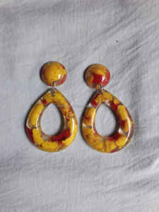 Pendientes de Aro de Resina Epoxi Clásicos de Moda para Mujer, Joyería de Moda Única para Aniversario, Producto Más Vendido - Product Image 3